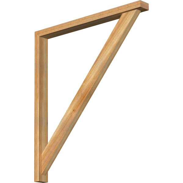 Ekena Millwork Traditional Block Rough Sawn Bracket w/ Offset Brace, Western Red Cedar, 4"W x 42"D x 48"H BKT0402X42X48TRA05RWR - main